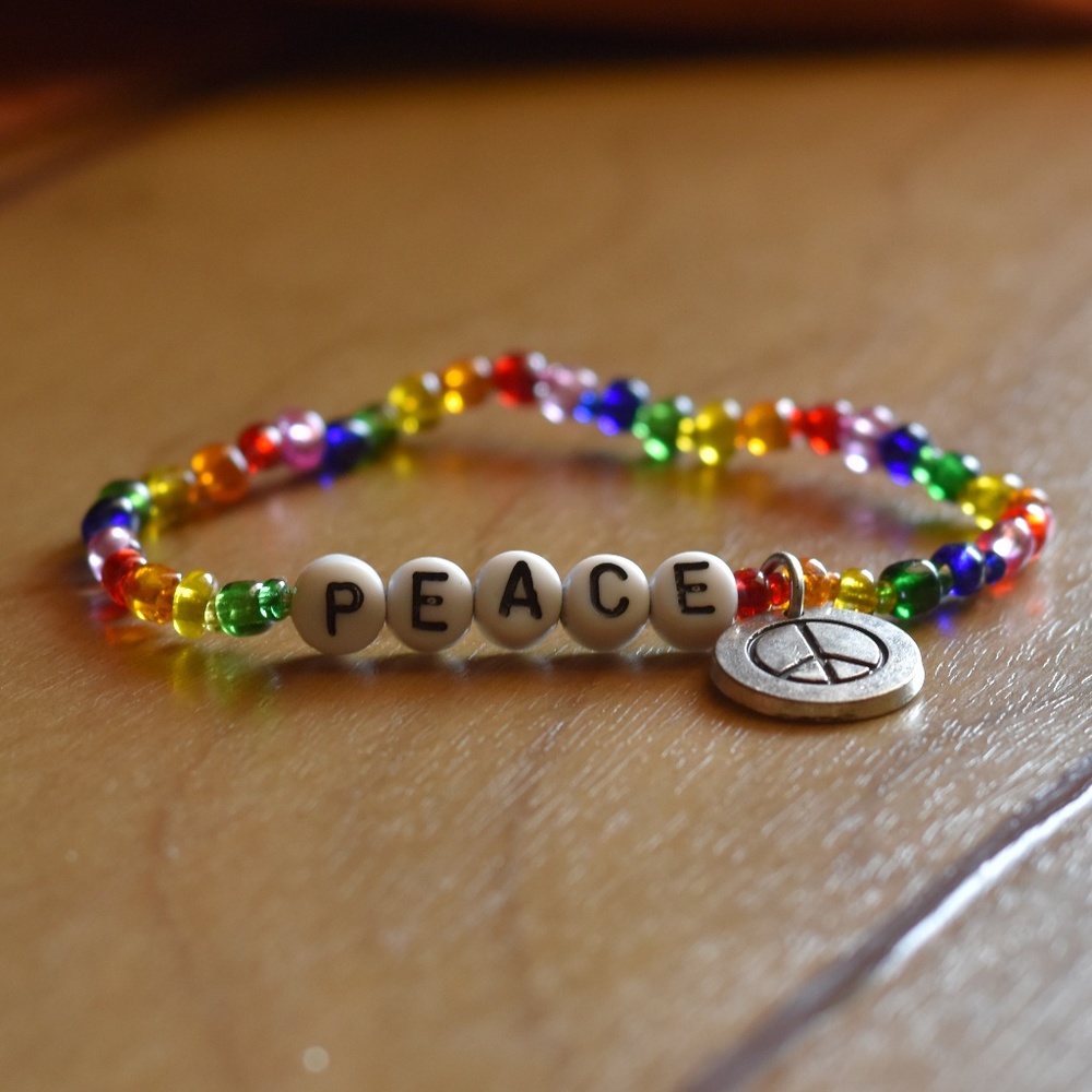 Rainbow Peace Charm Bracelet